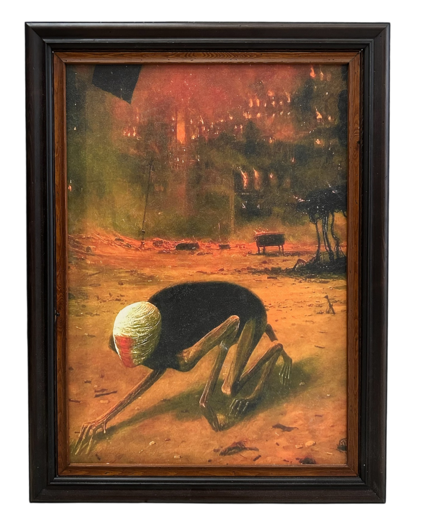 "Pełzająca śmierć" (Crawling Death) Zdzisław Beksiński namalowany 70. XX wieku, surrealizm płótno plakat reprodukcja oil giclee