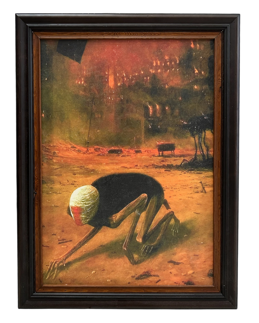 "Pełzająca śmierć" (Crawling Death) Zdzisław Beksiński namalowany 70. XX wieku, surrealizm płótno plakat reprodukcja oil giclee